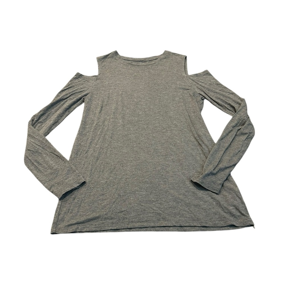 GAP grey luxe long sleeve tshirt with shoulder cutouts